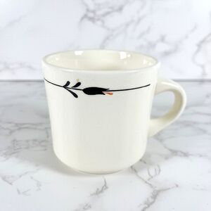 Vintage Oxford Brazil Stoneware Mug Minimalist Black Tulip Coral Bud